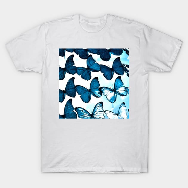 Blue Butterflies T-Shirt by Ludwig Wagner